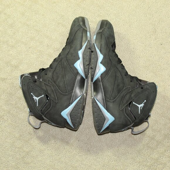 Size 9 - Air Jordan 7 Retro 2023 Chambray Black Blue Nubuck High Top Sneakers - Picture 4 of 6